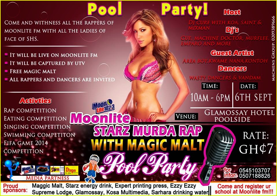 Photo of Sunyani Are You Ready For Moonlite Starz Murda Rap + Magic Malt Pool Party?