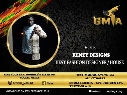 Photo of GMIA 2018: Kenzy Designs Eyes Best Fashion Designer Of The Year