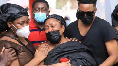 Photo of The Sad Moment Krymi Was Consoling His Mum At Late Dad’s Funeral (See Photos)