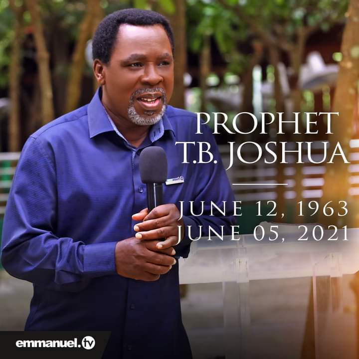 Prophet TB Joshua confirmed dead