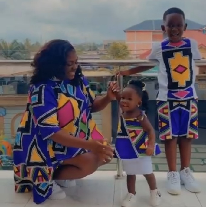 Tracey Boakye and her children matching outfits
