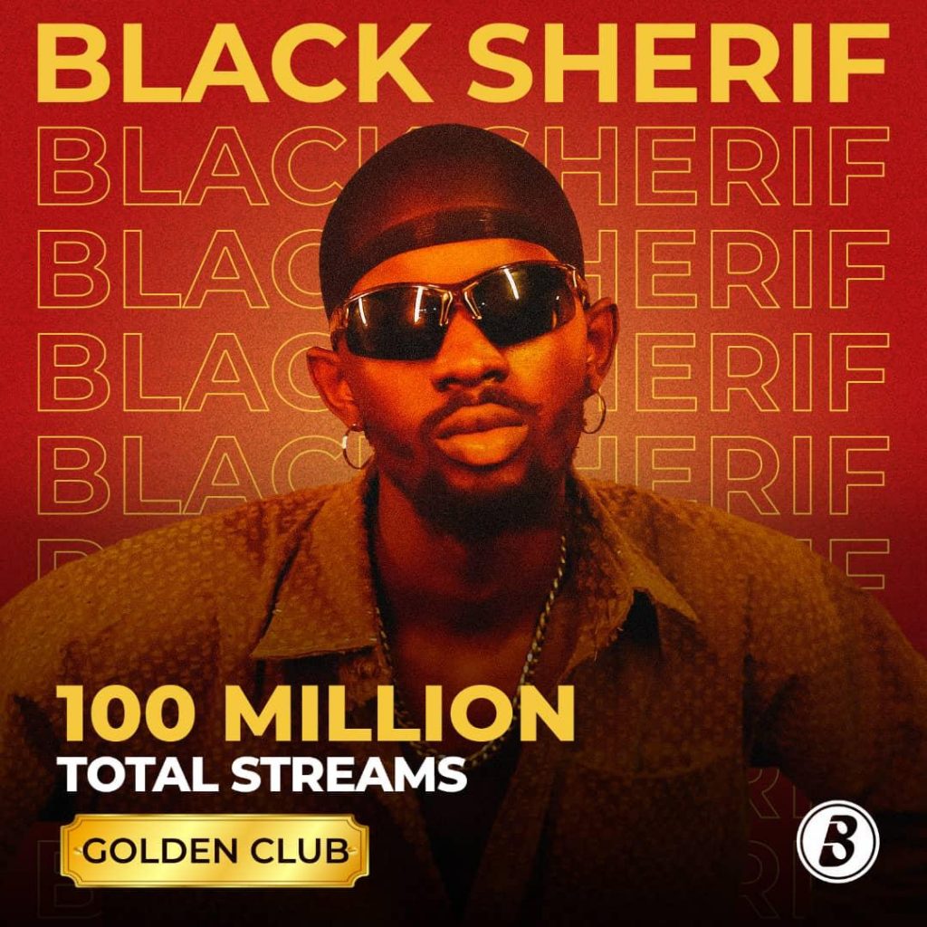 Black Sherif gets 100 million streams on Boomplay