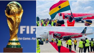 Photo of Check Out The Beautiful Scenes As The 2022 FIFA World Cup Trophy Arrives In Ghana