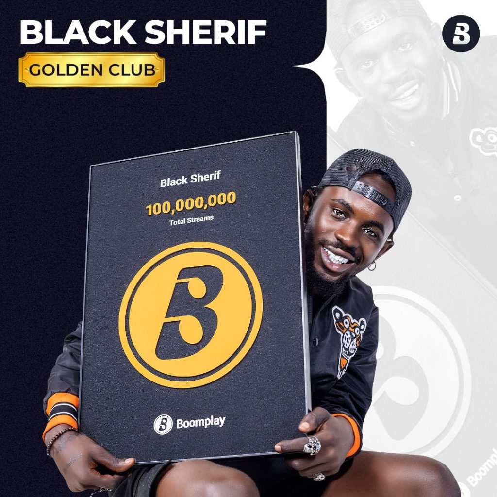 Black Sherif gets Boomplay Golden Club Plaque