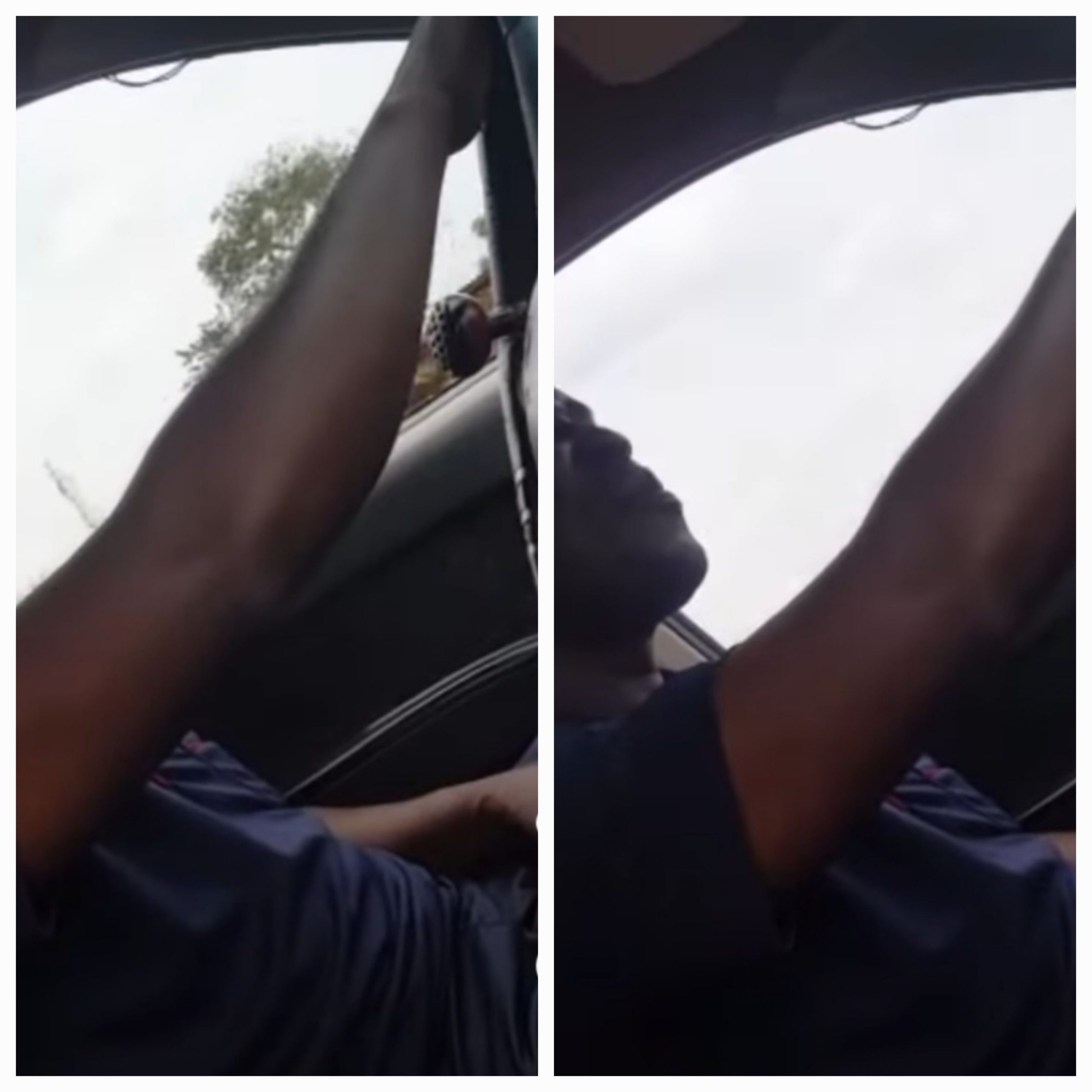 Driver masturbating in front of a passenger