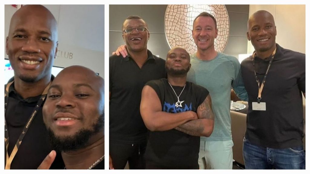 King Promise meeting Didier Drogba, John Terry, Marcel Desailly and Cafu