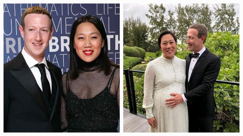 Mark Zuckerberg posting Priscilla Chan baby bump photo
