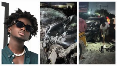 Photo of Kuami Eugene Survives After Ramming His Car Into A Tipper Truck